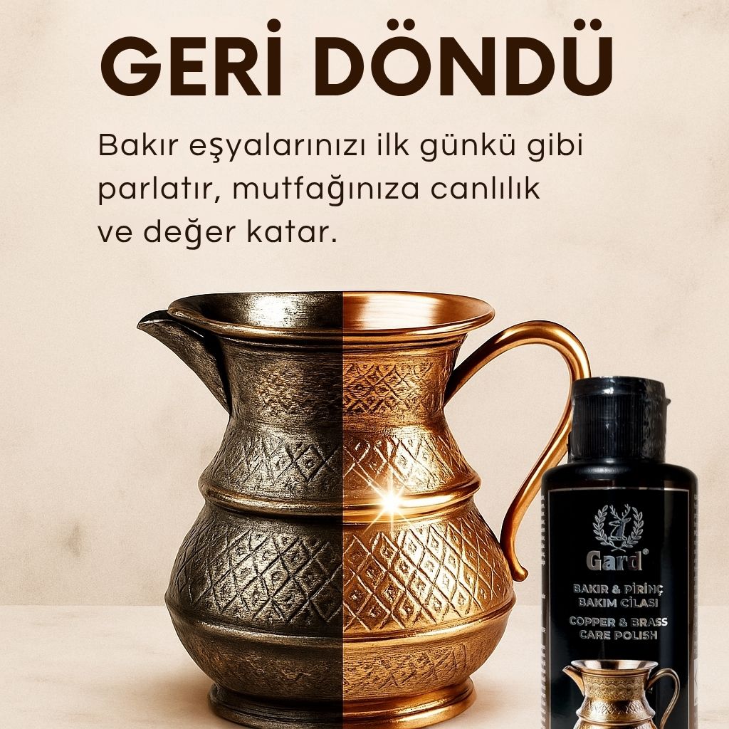 Gard Bakır & Pirinç Cilası ile evinizde metal yüzeylerin doğal parlaklığı korunur