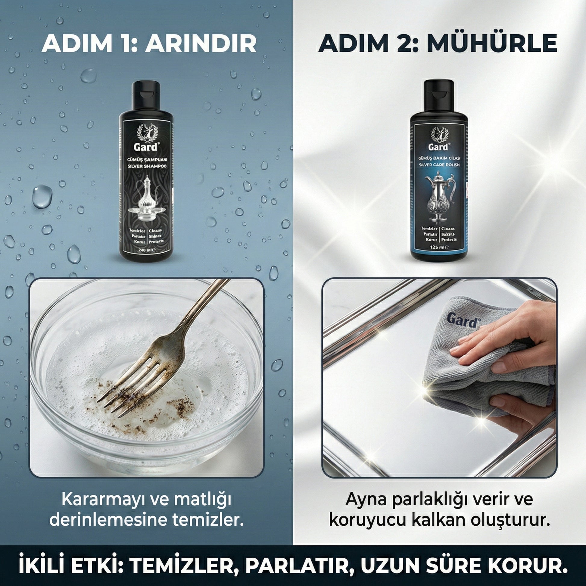 Komple Gümüş Bakım Seti - 2 Adımda Profesyonel Parlaklık