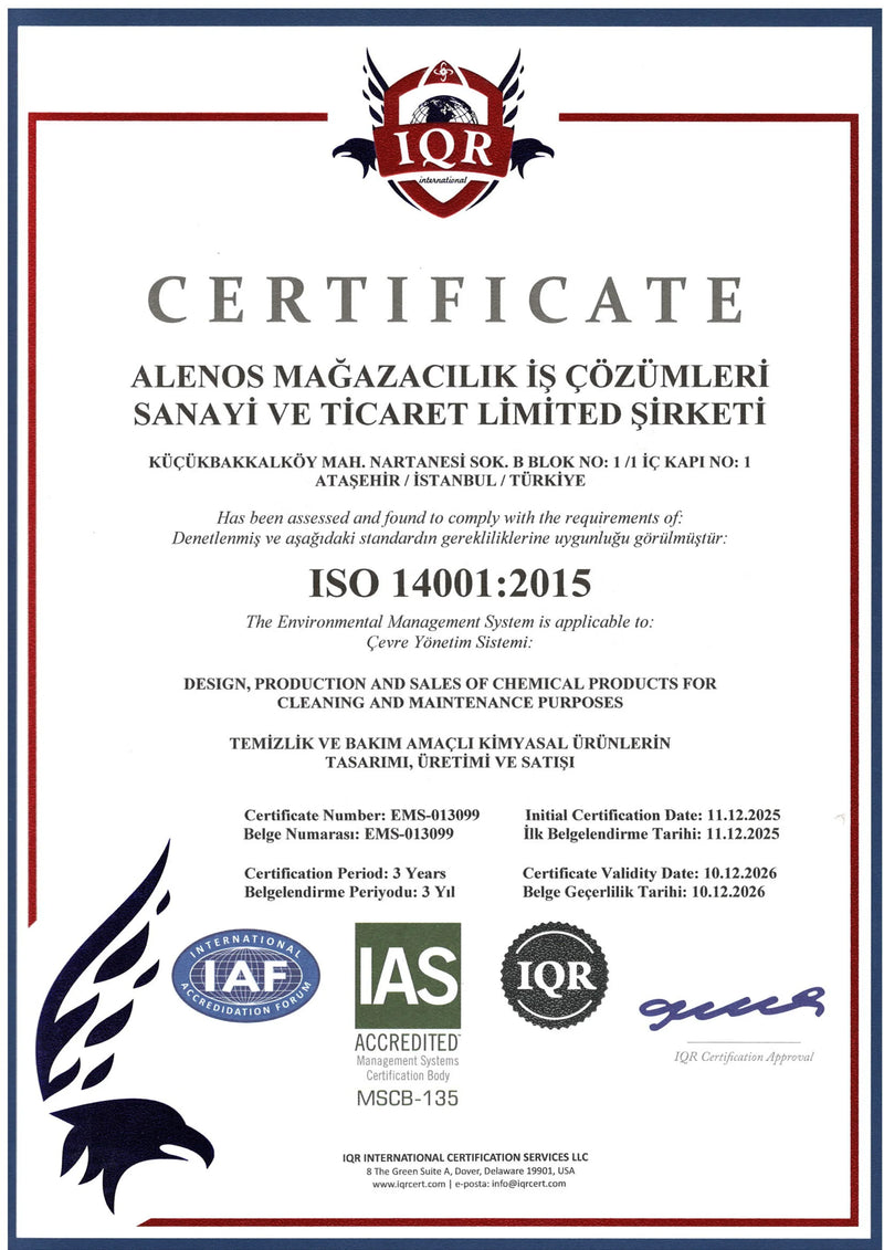 ISO 9001:2015 Sertifikası