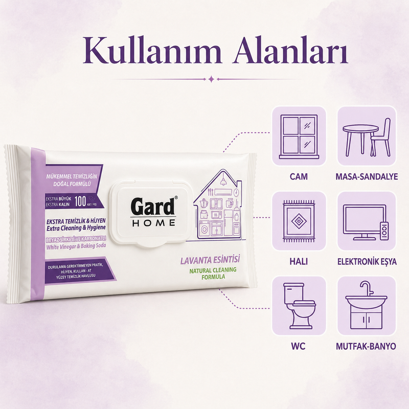 Gard Home Lavanta Esintisi Yüzey Temizlik Havlusu 100 Yaprak